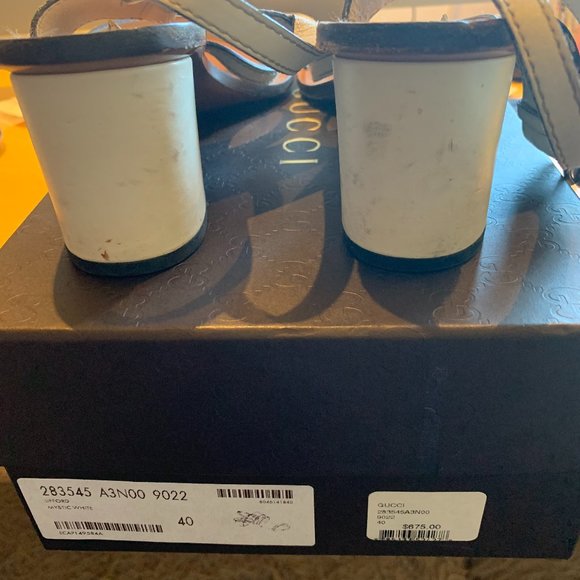 Gucci Block Heel Sandals in Mystic White - Picture 1 of 3